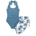 thumbnail image 4 of Miaoju Girls Tankini Swimsuits with Shorts 10-12 Cut Out Girls Bikini Adjustable Straps Tankini for Girls 3 Pieces Rash Guard Girls Bathing Suit&nbsp;size 8, 4 of 6