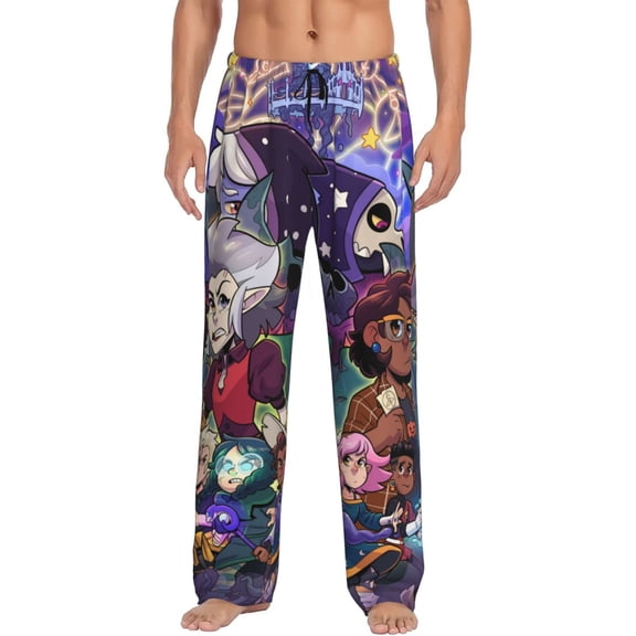 The Owl House Pajama Pants for Men, Super Soft All over Print Lounge Pants Sleepwear Bottom with Pockets Drawstring