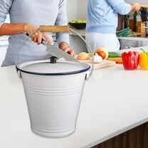 LOVIVER Enamel Bucket Food Bin Thick Wall Insulated Enamelware for Family Gatherings 3L