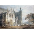 thumbnail image 2 of Turner, Joseph M.W. 32x25 Gold Ornate Wood Framed with Double Matting Museum Art Print Titled - The North Porch of Salisbury Cathedral, 2 of 4