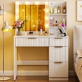 thumbnail image 2 of Ktaxon Lighted Makeup Vanity Table, White Dressing Desk with Charging Station, White, 2 of 10