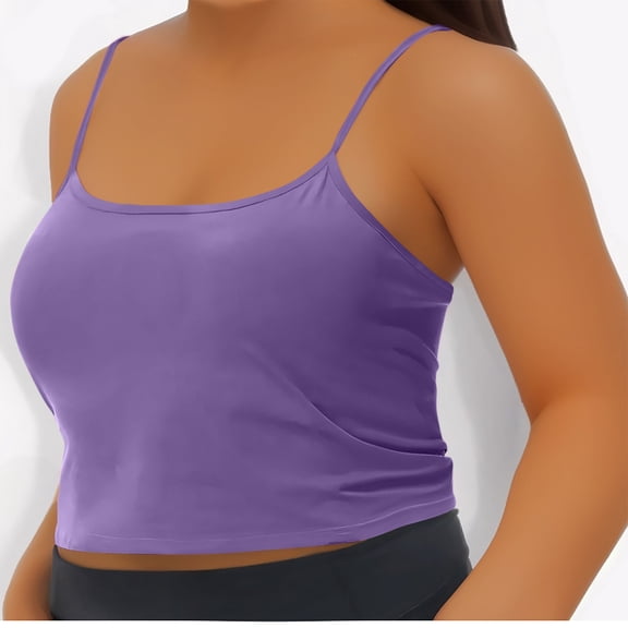 Vmvidoty Plus Size Womens Tank Tops Dressy Casual Sleeveless Blouses Crew Neck Solid Color Tunic Shirts Summer Tops Purple XXL