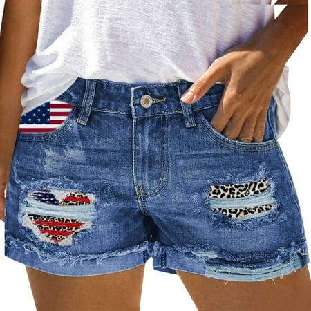 

KI-8jcuD Women S Denim Cargo Shorts Women S Stretch Fashion Hole Shorts Denim Flared Patchwork Pocket Print Women S Shorts Biker Shorts Women Plus Size Pajamas For Women Shorts Set Womens Workout Sh