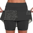 thumbnail image 2 of Women's Pleated Tennis Skirt with Letter Print Athletic Stretchy Yoga Skort Shorts Bottoms for Casual Gym Workout Running Pilates Zumba | Aestivo,Black XL, 2 of 8