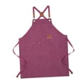 thumbnail image 2 of Tongina Denim Apron, Canvas Apron, Adjustable Strap Work Apron, Kitchens Chef Pocket Apron for BBQ Chefs Potters Gardening Cafes Bars Pink, 2 of 8