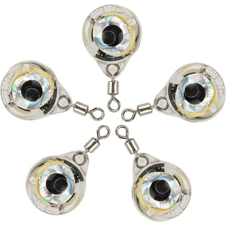 LED Fishing Lures Assortment Deep Drop LED Fishing Spoons Underwater Flasher Diamond Lights Trolling Lures Halibut Rig Round(5 pcs)