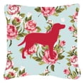 thumbnail image 2 of Labrador Shabby Chic Blue Roses BB1116 Fabric Decorative Pillow, 2 of 2