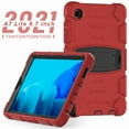 thumbnail image 4 of Dteck Case for Samsung Galaxy Tab A7 Lite 2021 8.7 inch SM-T225/T220, Hybrid Rugged Heavy Duty 3 in 1 TPU + PC Combo 3 Layer Shockproof Protective Cover Case with Kickstand -#12 Red/Black, 4 of 8