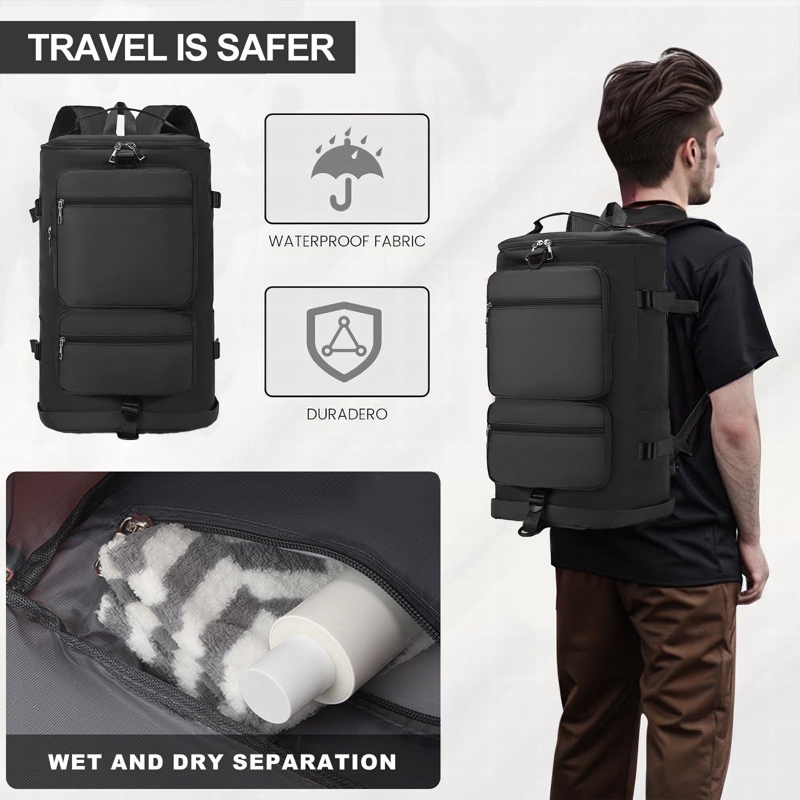 Gynky Waterproof Duffle Gym Bag with Shoe Compartment photo 7