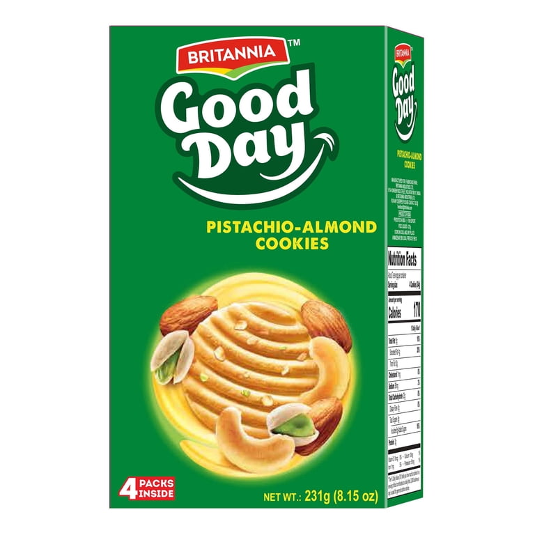 Britannia Good Day Pistachio-Almond Cookies, 8.15 oz - Walmart.com
