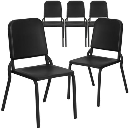 Flash Furniture 5 Pack HERCULES Series Black High Density Stackable Melody Band/Music Chair