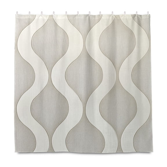 Yayeee Shower Curtain with Hooks 72"x72" Waterproof Fabric Bathroom Hanging Decor, Light Gray Pattern