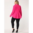 thumbnail image 4 of Blazer de talgrande pamujer con solacon muescas, dobladillo con volantes y péplum, paNavidad RoCaliente 4XL, 4 of 5