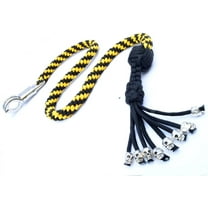 550 Paracord Motorcycle Whip Get Back whip 1" Ball & Skulls 36" - Yellow / Black