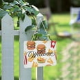 thumbnail image 2 of French Fries and Hamburger Welcome Sign Front Door PVC 14x10 inch Hanger Hello Sign Farmhouse Wall Porch Home Outside Decor, 2 of 6