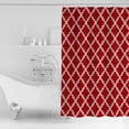 thumbnail image 2 of Red Shower Curtain, 36" x 72", Moroccan Geometric Abstract Waterproof Bathroom Curtain Washable Shower Curtain Set with 12 Hooks, 2 of 6