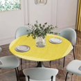 thumbnail image 5 of Yellow Retro Greek Key Round Tablecloth for 55-60 Inch Tables,Fitted Table Cover with Elastic Edge,Geometric Greece Ancient Rustic Waterproof Outdoor Table Cloth Protector for Patio Garden Dinner, 5 of 9