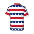 thumbnail image 3 of Bixox Men's Hawaiian Shirts Men's American Patriotic Stars And Stripes Print Short-Sleeve Shirt-Medium, 3 of 8