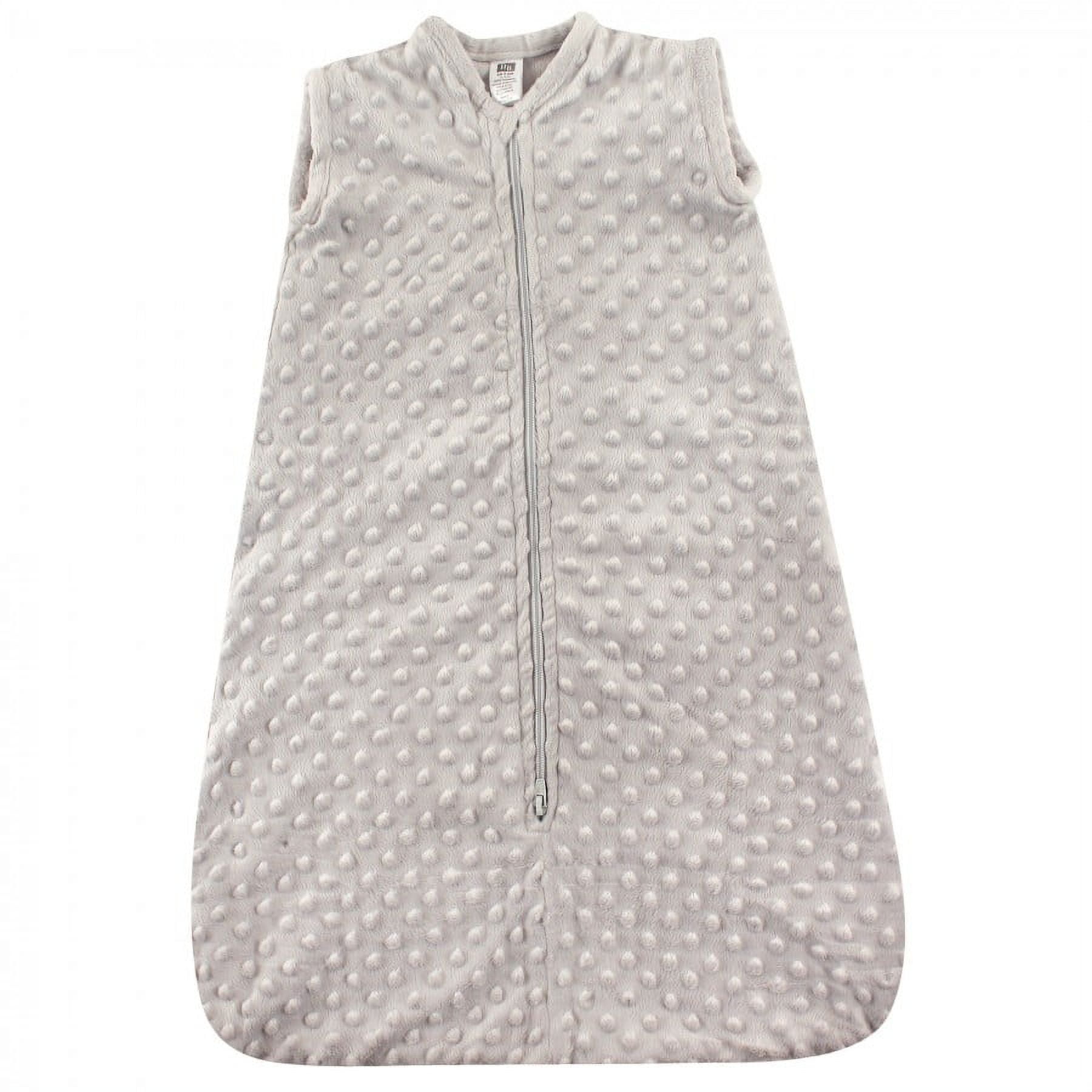 Hudson Baby Infant Plush Sleeping Bag, Sack, Blanket, Light Gray Dot Mink, 0-6 Months