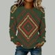 thumbnail image 1 of TaTaai Women's Retro Western Print Round Neck Long Sleeve Sweatshirt Fashion Casual Regular Shoulder Loose Top Soft for Daily Party Work Vacation Gift, 1 of 4