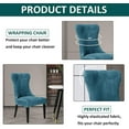 thumbnail image 5 of XUELC Armless Back Chair Cover Velvet High Back Curved Chair Cover Removable Dining Chair Cover Non-Slip Washable Chair Cover for Banquet, Peacock Blue Set of 2, 5 of 7