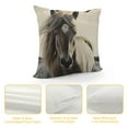 thumbnail image 4 of JEUXUS  Horse - Black &amp; White Decorative Pillow Covers Cozy Soft Throw Pillowcase Square Couch Cushion Cover for Home Decor Sofa Living Room Bed Car, 4 of 5