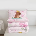 thumbnail image 5 of Erosebridal Cute Capybara Duck Twin Comforter Sets 3-Piece For Teens,Dreamy Bow Flowers Bedding Set For Kids Boy Girls,Pink Reversible, 5 of 7