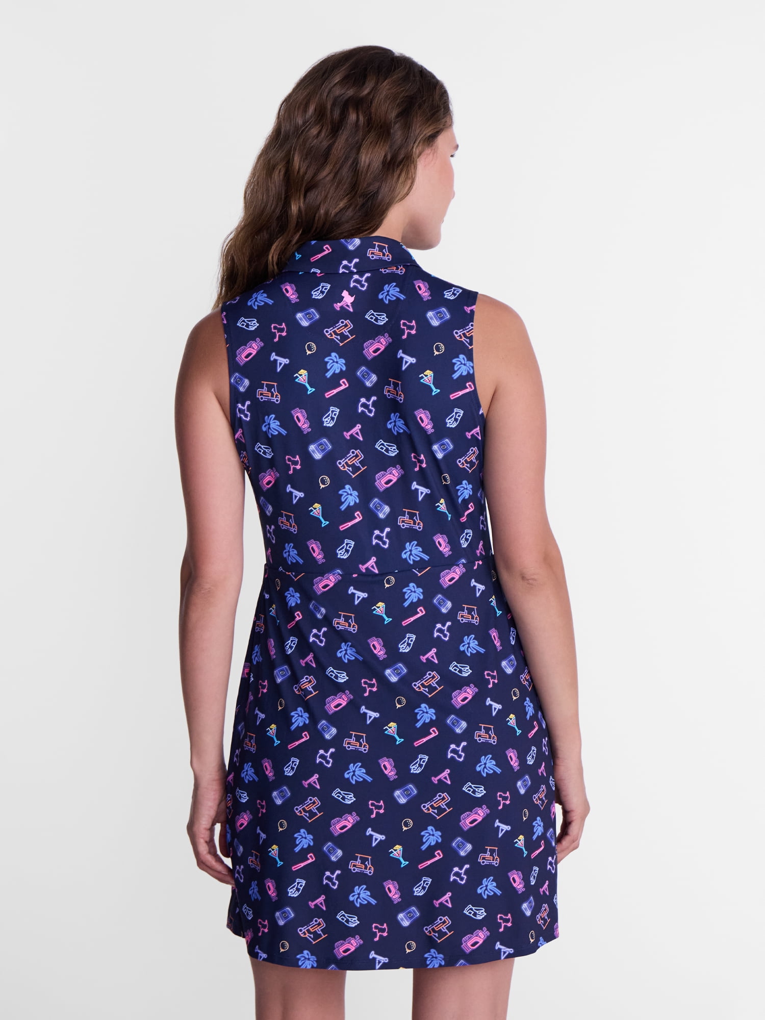 Birdie Bound Women's Sleeveless Polo Dress with built in body liner, Sizes XS-2XL