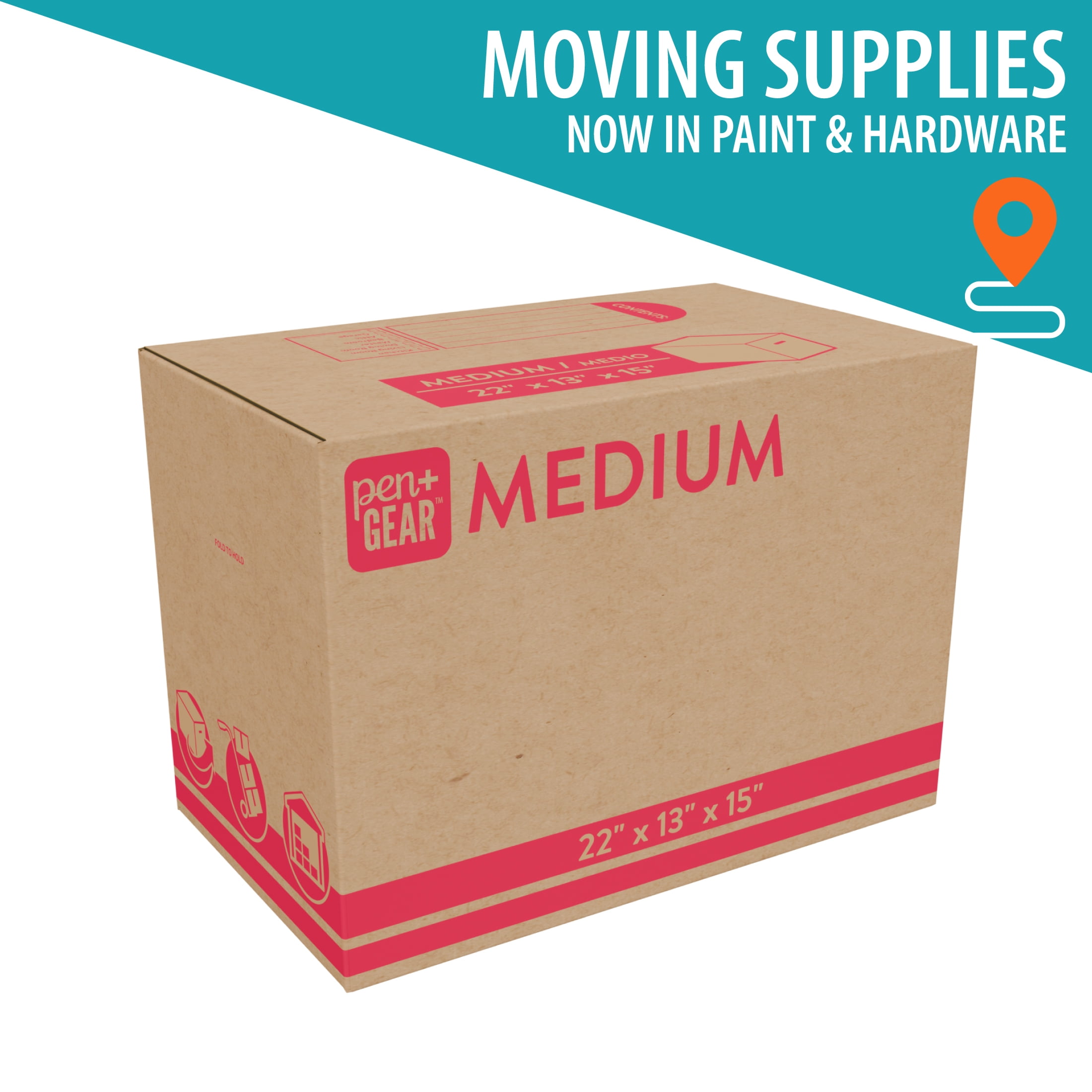 (25 pack) Pen+Gear Medium Moving Boxes, 22 in. L x 13 in. W x 15 in. H, Kraft