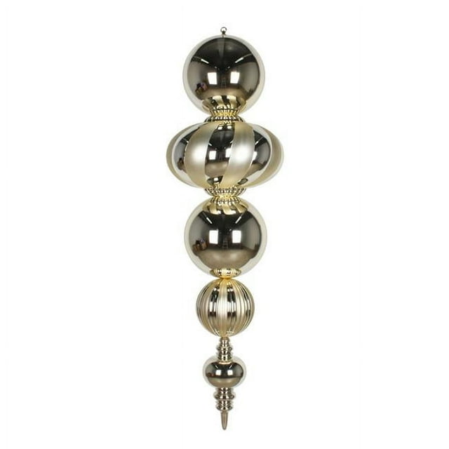 Vickerman M165938 Champagne Shiny Matte Finial Ornament, 54 in.