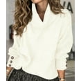 thumbnail image 4 of Women'S Oversized Chunky Pullover Sweaters Cowl Neck Long Sleeve Winter Slouchy Loose Knit Sweaters White 4XL, 4 of 8