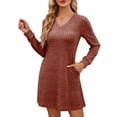 thumbnail image 2 of RKSTN Dresses for Women Spring Dots Solid Color Long Sleeve Closed Temperament Dress Loose Fitting Dresses, 2 of 5