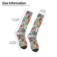 thumbnail image 2 of Gaeub Roses Zébrées Design Imprimé 1 Chaussettes Hautes Extensibles pour Hommes Femmes Adolescents, Chaussettes de Softball Soccer pour Randonnée, Sport, 2 of 6