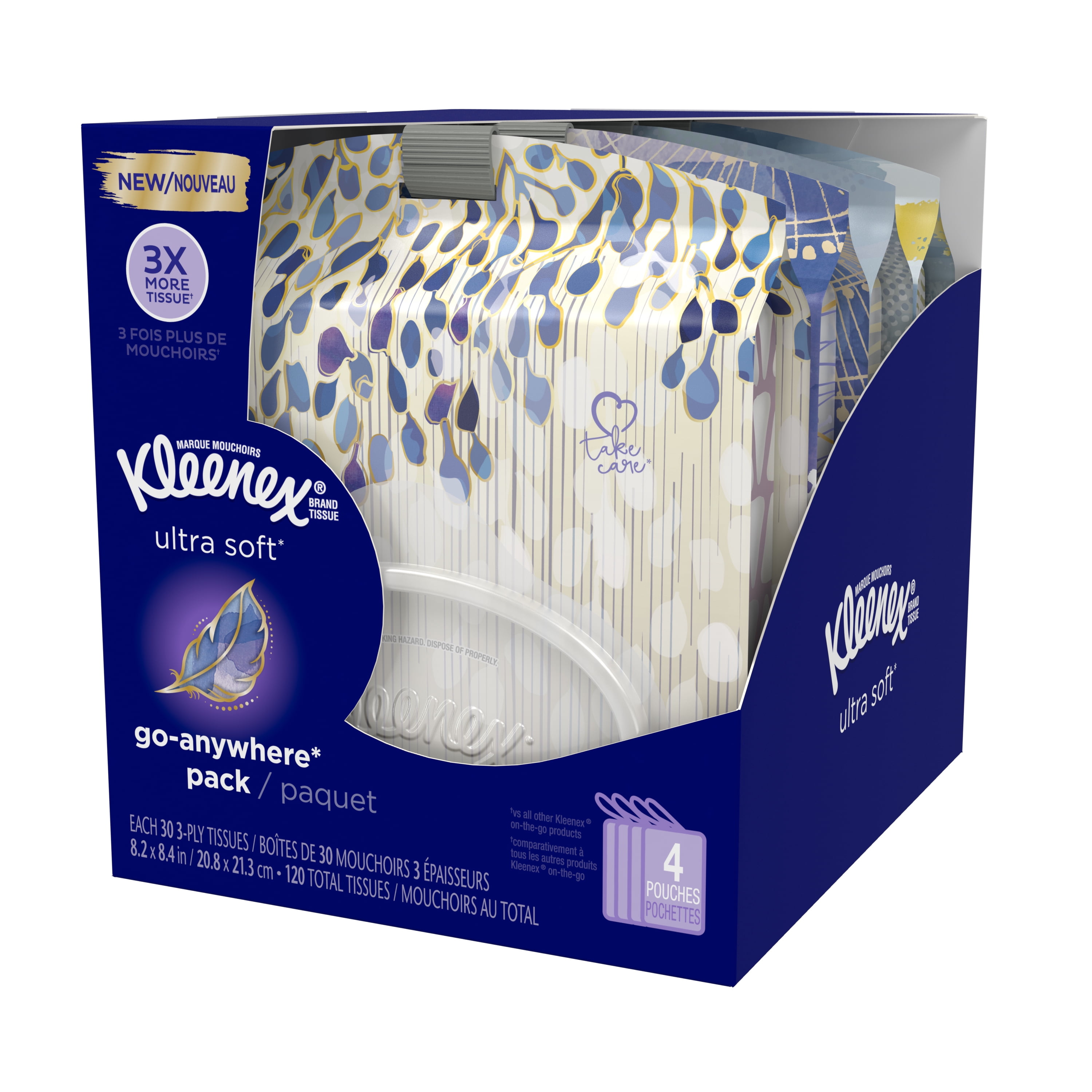 Kleenex Ultra Soft Go Anywhere ClipOn Facial Tissues, 30 Tissues per