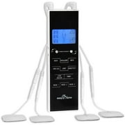 Easy@Home Deluxe TENS Handheld Electronic Pulse Massager Unit with Backlit LCD Screen and Soft Touch Keypad, EHE010