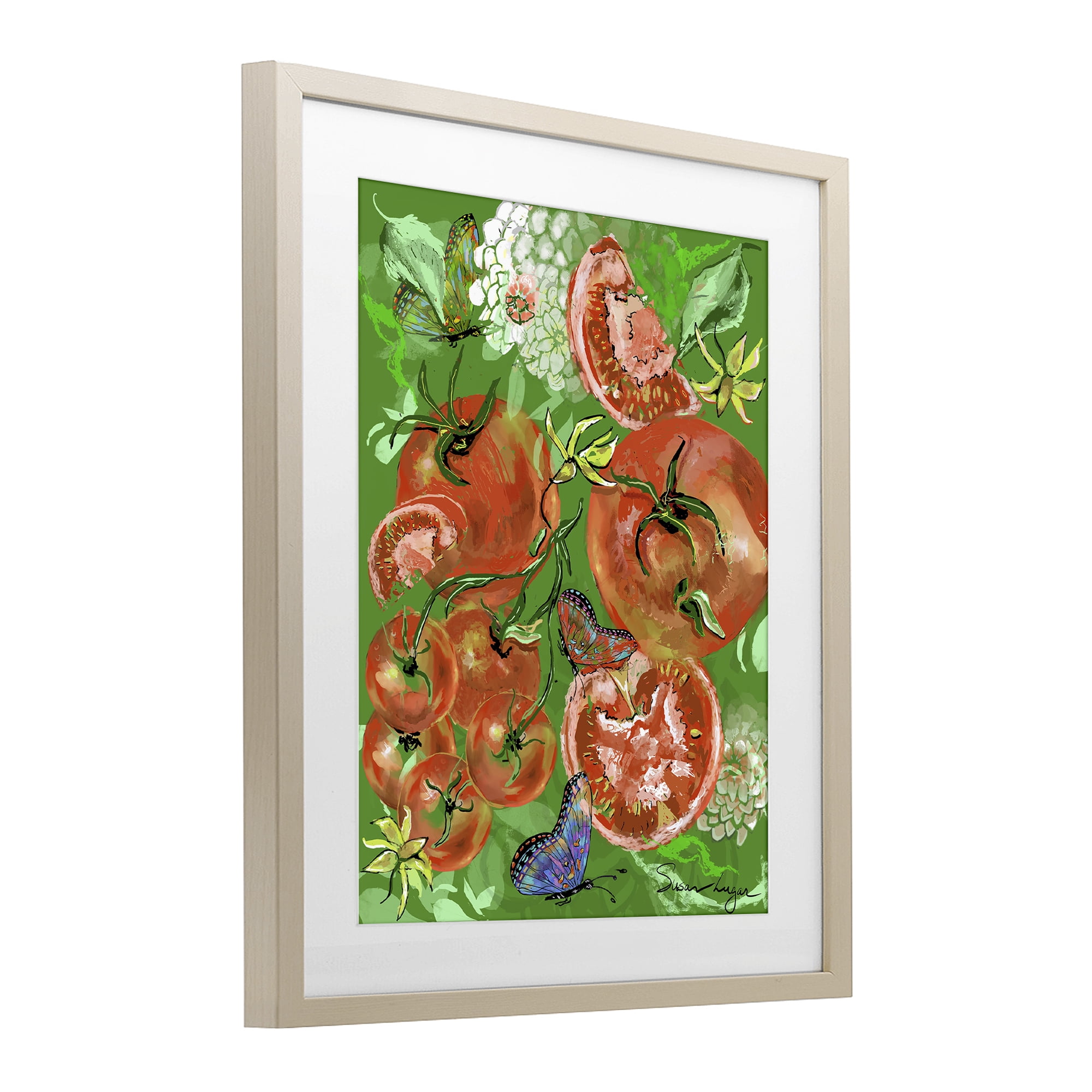 Stupell Industries Tomatoes Swirl Collage Birch Framed Print Under Glass, design by Susan Lugar