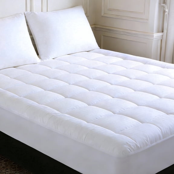 COOKEY Queen Mattress Topper, Cooling Pillow Top Quilted Mattress Protector, Deep Pocket Breathable Mattress Pad, 60x80 Inches