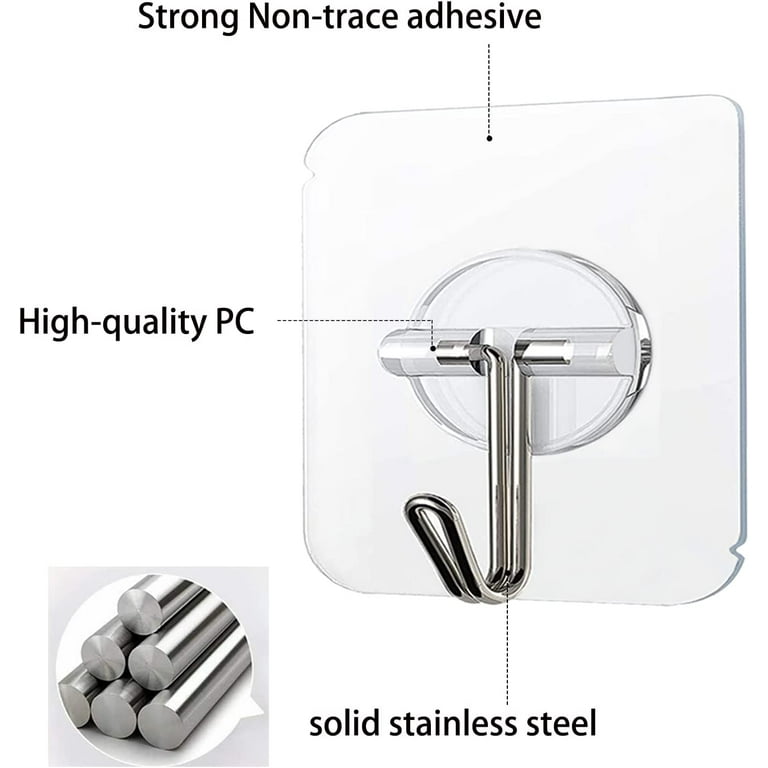 Inditradition Self Adhesive Steel Wall Hooks, 1 kg Load Capacity (3.5 x 1.5  cm, Silver) - Pack of 12, Random Design : : Home & Kitchen
