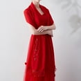 thumbnail image 3 of SWSMCLT Women's Fringe Pashmina Winter Shawl Open Front Semi Formal Pashmina Shawl Wedding Fall Elegant Cozy Red One Size, 3 of 5