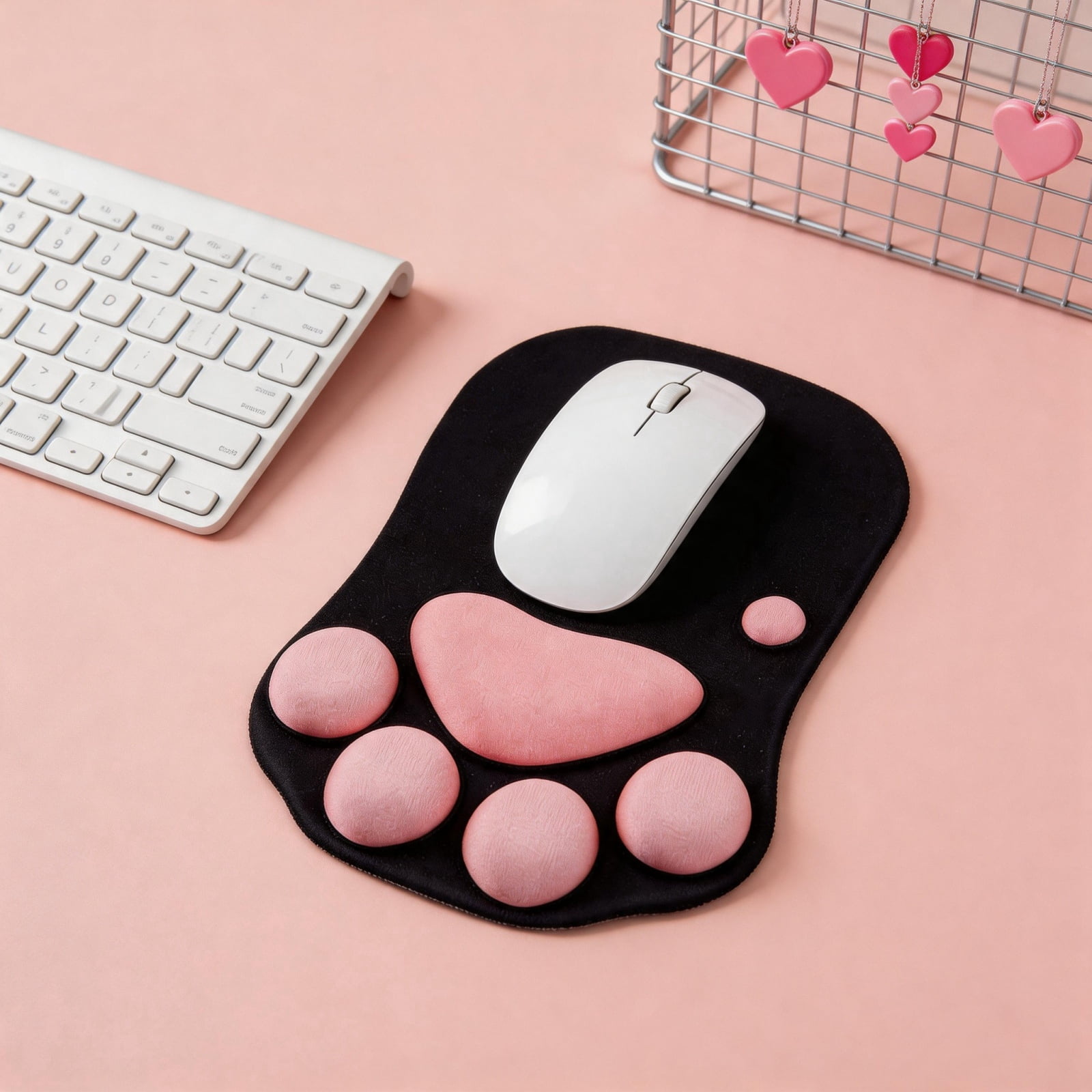 Ergonomic Mouse Pad with Wrist Rest, Cute Cat Paw Memory Foam Mouse Pad, Non-Slip Base Soft Comfortable Wrist Support Mouse Mat, Portable Office Computer Laptop Gaming Desk Accessories