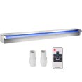 thumbnail image 1 of VEVOR Pool Fountain 47.2" x 4.5" x 3.1" Stainless Steel Pool Waterfall with LED Strip Light Waterfall Spillway with Pipe Connector Rectangular Garden Outdoor, 1 of 9