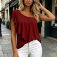 thumbnail image 5 of Posijego Ruffle Tank Tops for Women One Shoulder Elegant Blouses Casual Summer Shirts Sleeveless Stretch Slim Tank Tops, 5 of 9