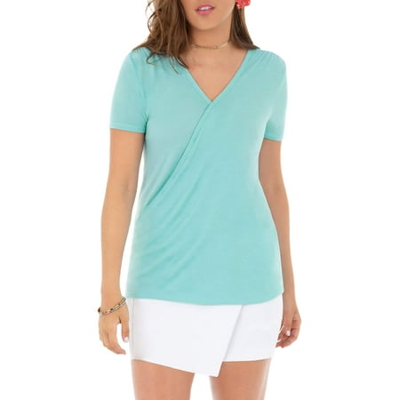 Women’s Short Sleeved Cross Front Wrap Top