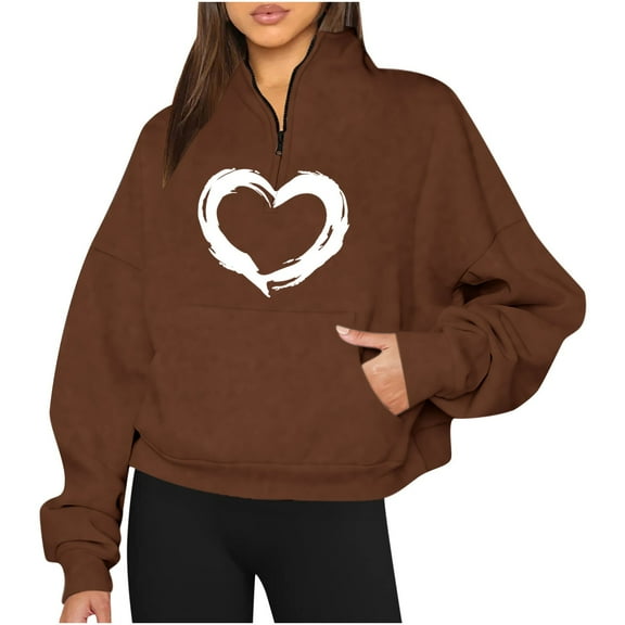 Fanxing Fall Clearance Juniors Girls Cute Sweatshirt Fall Long Sleeve Tops Blouse Love Heart Graphic Pullover Blouse for Teen Girls S,M,L,XL,XXL,XXXL