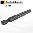 thumbnail image 3 of Uxcell 3pcs Punta de Destornillador Torx T27 1/4" Hex Shank 50mm/2" Longitud Acero S3 Magnético a Prueba de Manipulación Cabeza Estrella de 6 Puntos Punta de Destornillador Hex, Negro, 3 of 7