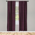 thumbnail image 3 of Ambesonne Psychedelic Curtains, Asian Bohemian Shapes, Pair of 28"x63", Violet Hunter Green Coral, 3 of 5