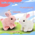 thumbnail image 4 of Conejo saltarín, juguete electrónico interactivo de peluche con sonidos y movimientos, orejas animadas que caminan, nariz que se mueve, regalo, blanco, 7', 4 of 5