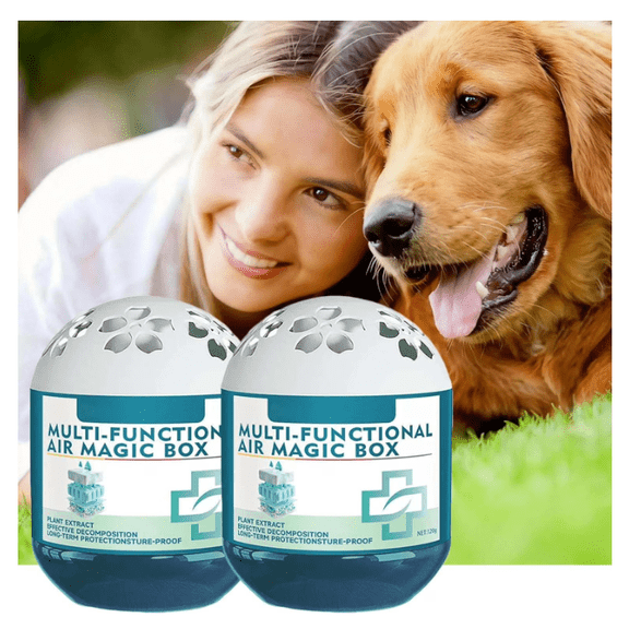 2Pcs Indoor Air Purification Dust Removal Magic Box, Multi Functional Air Magic Box Dust Cleaner, Plant-Based, Automatic Dust-Sucking, Odor Eliminator Air Fresheners for Home