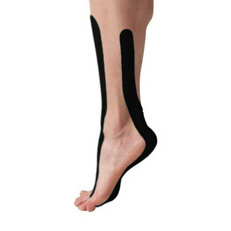 Spidertech Precut Kinesiology Tape Ankle Black (Best Way To Tape An Ankle)