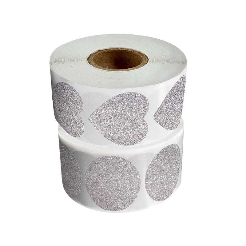 2Roll 1in Glitter Round Heart Thank You Stickers Personalized Shiny Sealing Labels 300Sticks for Card Making Wrapping Business